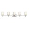 Z-Lite Grayson Vanity, 5-Light, 40 In.W x 5.75 In.L x 8.5 In.H, Brushed Nickel/Clear + Etched Opal 1949-5V-BN - alternate 5
